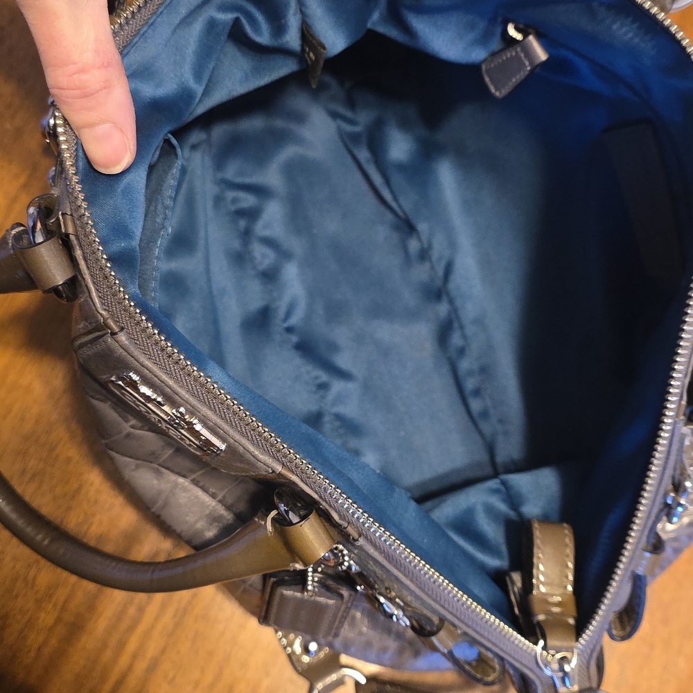 Coach Madison Crocodile Embossed Leather Satchel - Picture 13 of 16